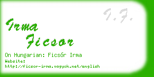 irma ficsor business card